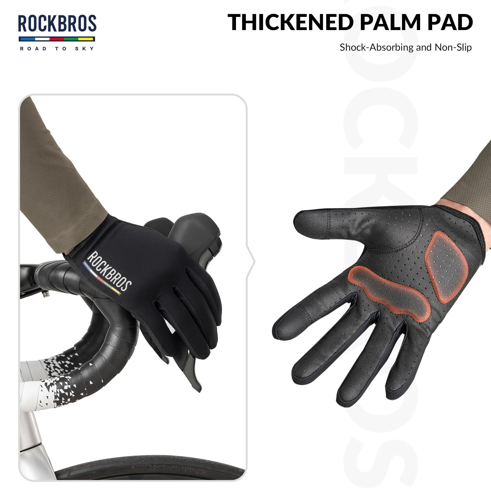 ROCKBROS Road-to-Sky Spring Summer Cycling Gloves Full Finger Touch Screen - Image 19
