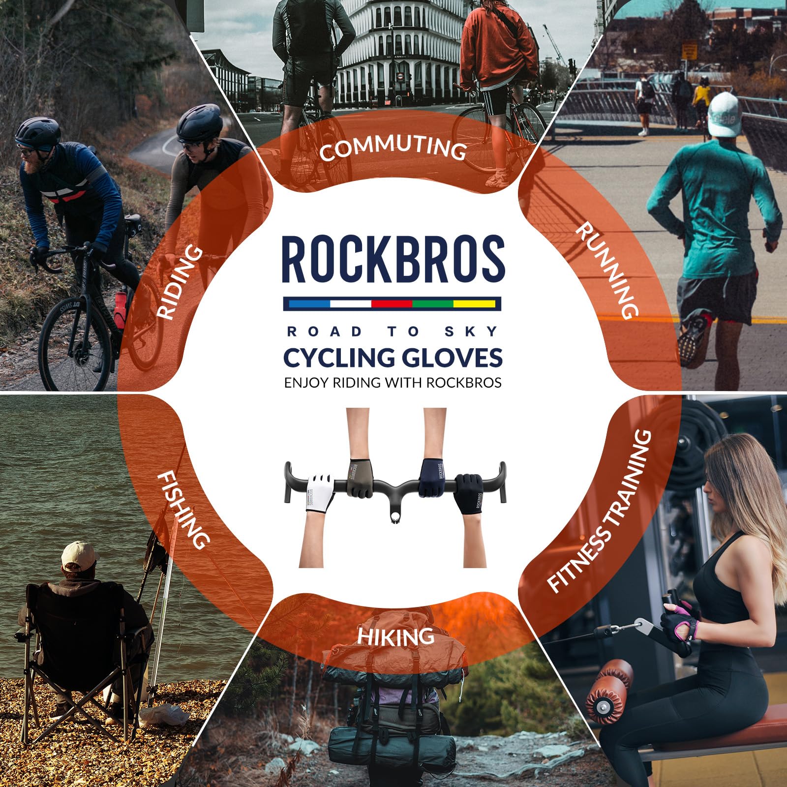 ROCKBROS Road-to-Sky Spring Summer Cycling Gloves Full Finger Touch Screen - Image 22