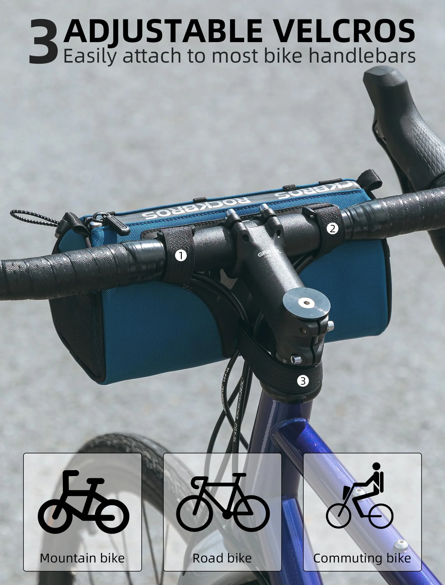 ROCKBROS 1.5L Bike Handlebar Bag - Reflective Front Handlebar Bag for MTB  Road Bikes - Image 7