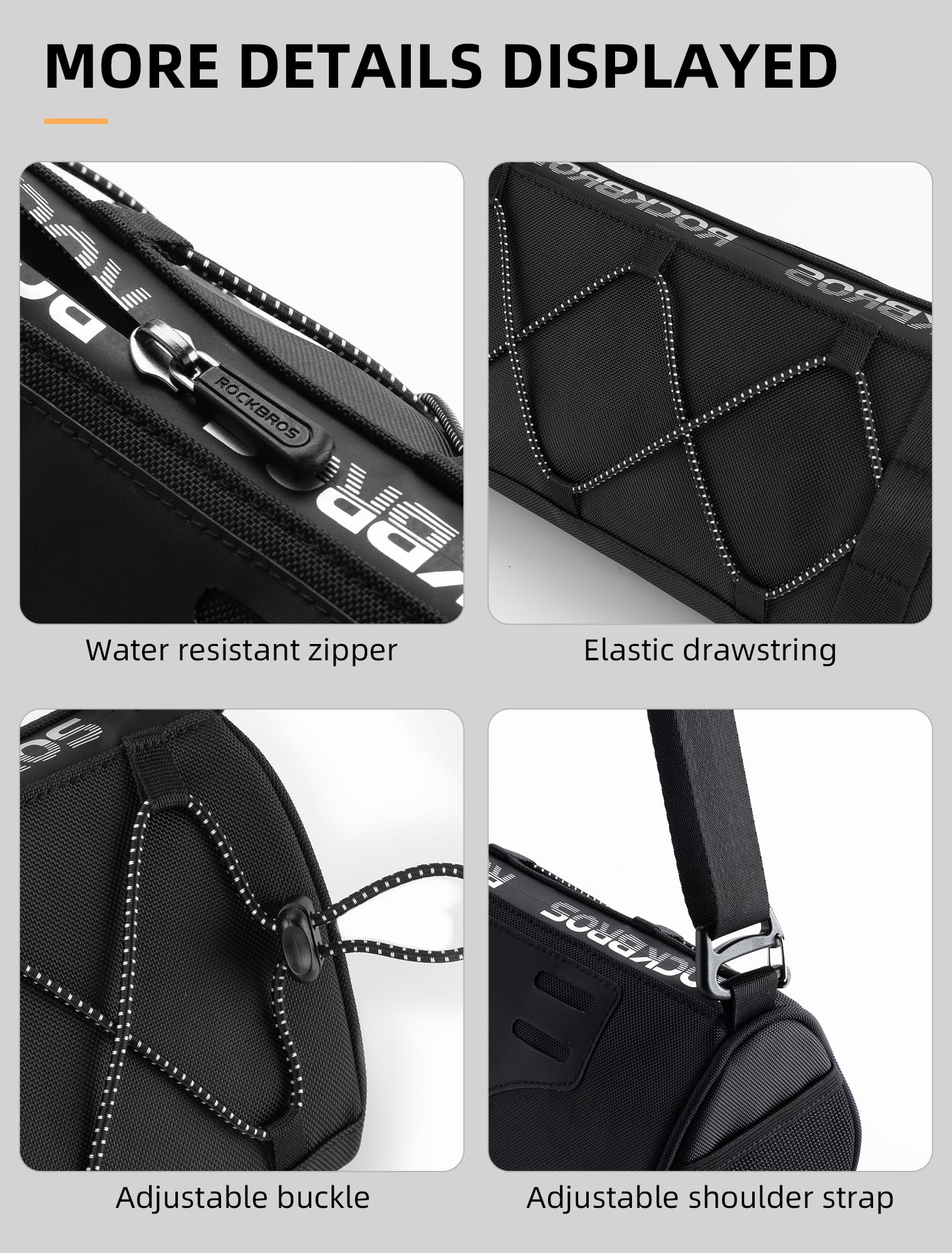 ROCKBROS 1.5L Bike Handlebar Bag - Reflective Front Handlebar Bag for MTB  Road Bikes - Image 8