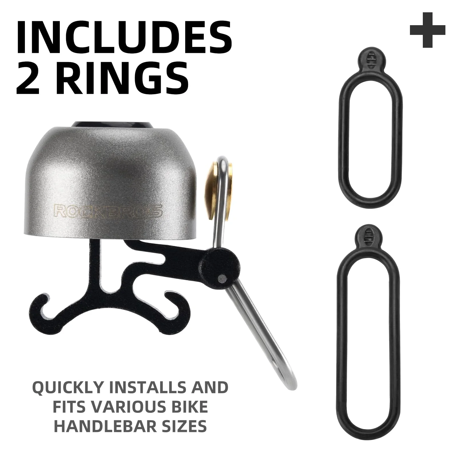 ROCKBROS 100dB Bike Bell, Loud Bicycle Bell for Adults & Kids, Fits 0.87-1.34in Handlebars - Image 15