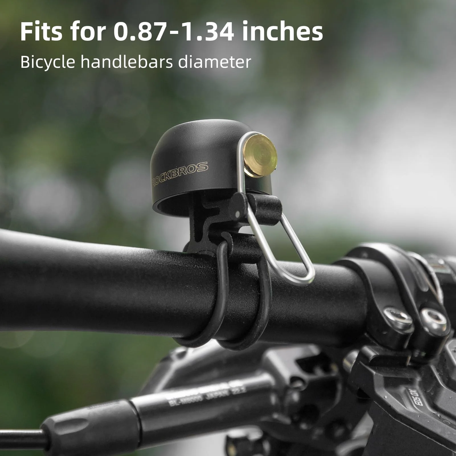 ROCKBROS 100dB Bike Bell, Loud Bicycle Bell for Adults & Kids, Fits 0.87-1.34in Handlebars - Image 5