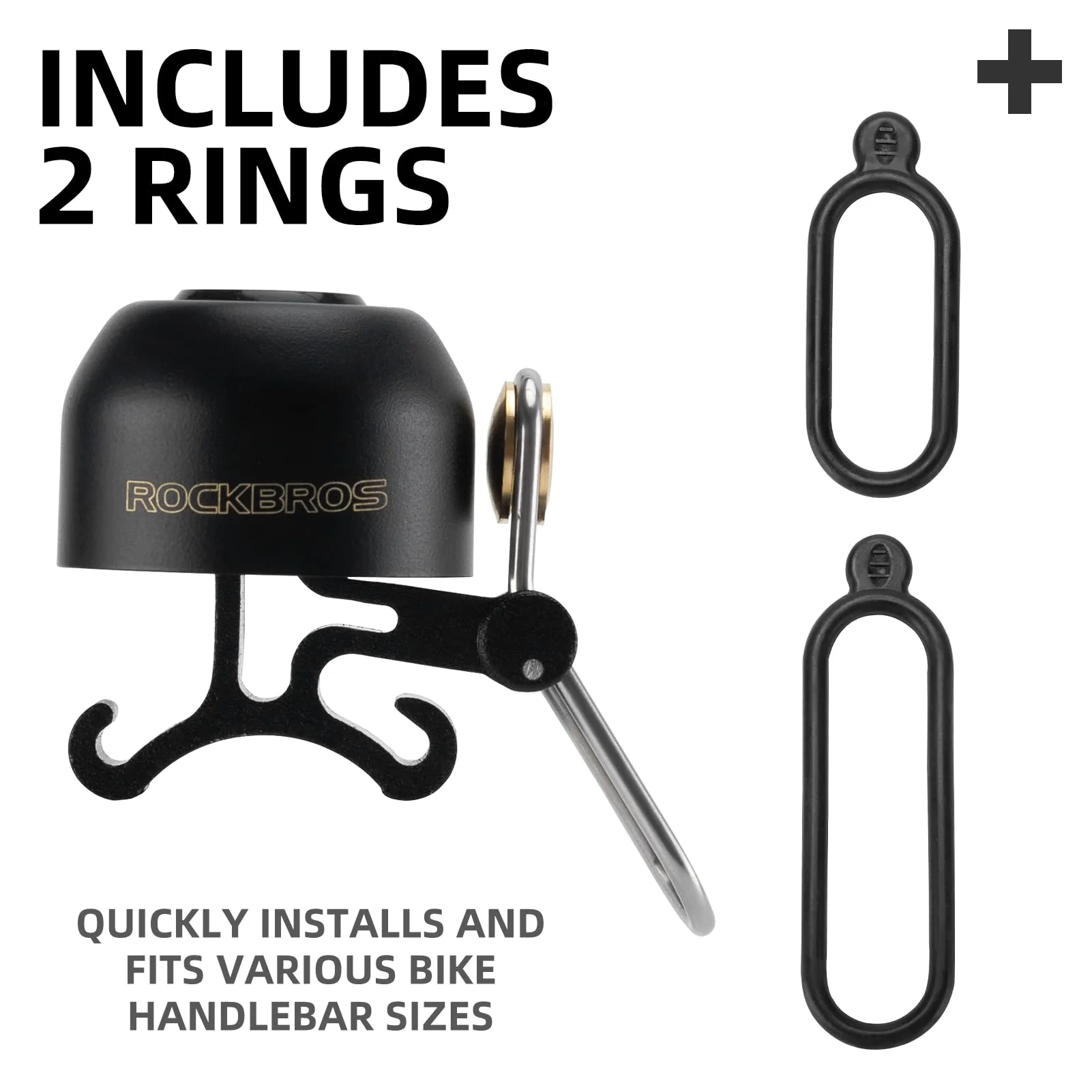 ROCKBROS 100dB Bike Bell, Loud Bicycle Bell for Adults & Kids, Fits 0.87-1.34in Handlebars - Image 9