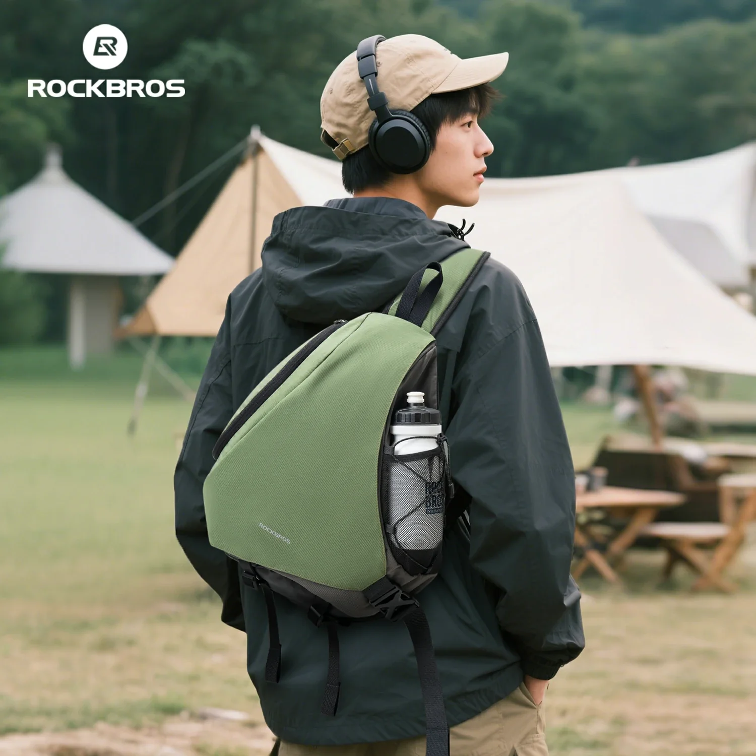 ROCKBROS 11.5L Sling Crossbody Backpack Shoulder Magnetic Buckle Travel Bag - Image 14