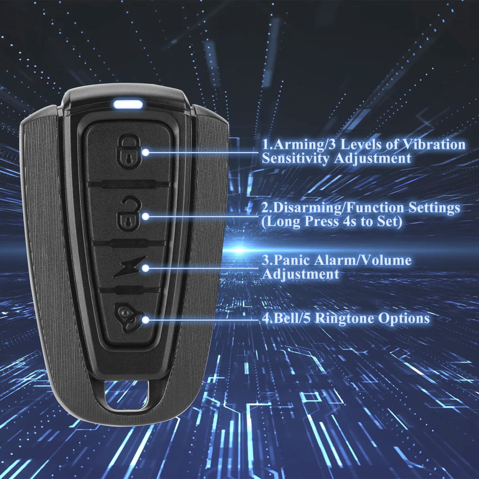 ROCKBROS 115dB Bike Alarm Vibration Motion Sensor Waterproof Motorcycle Alarm - Image 7