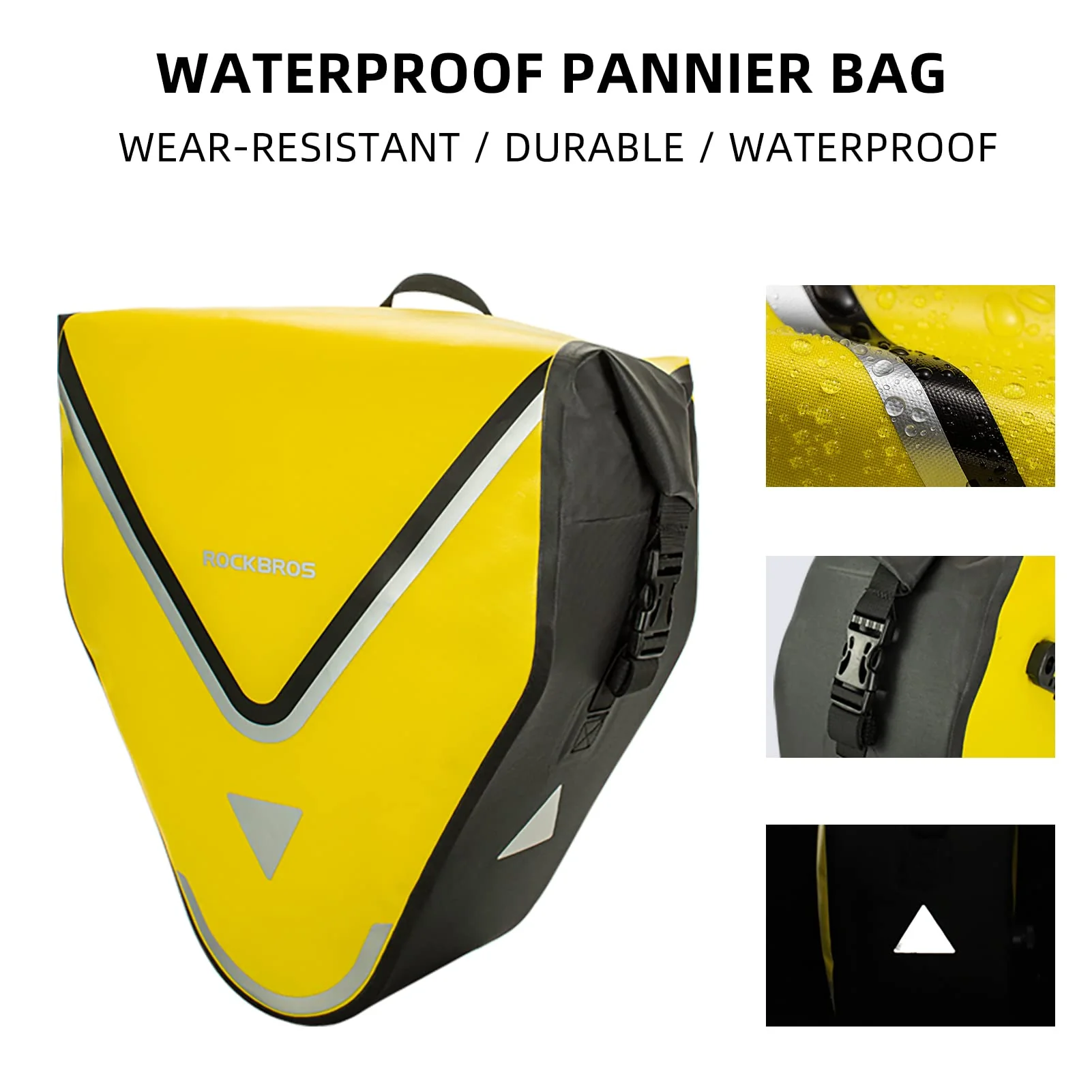 ROCKBROS 20L Triangle Waterproof Bike Rear Rack Pannier Bag for Grocery Touring Cycling - Image 10