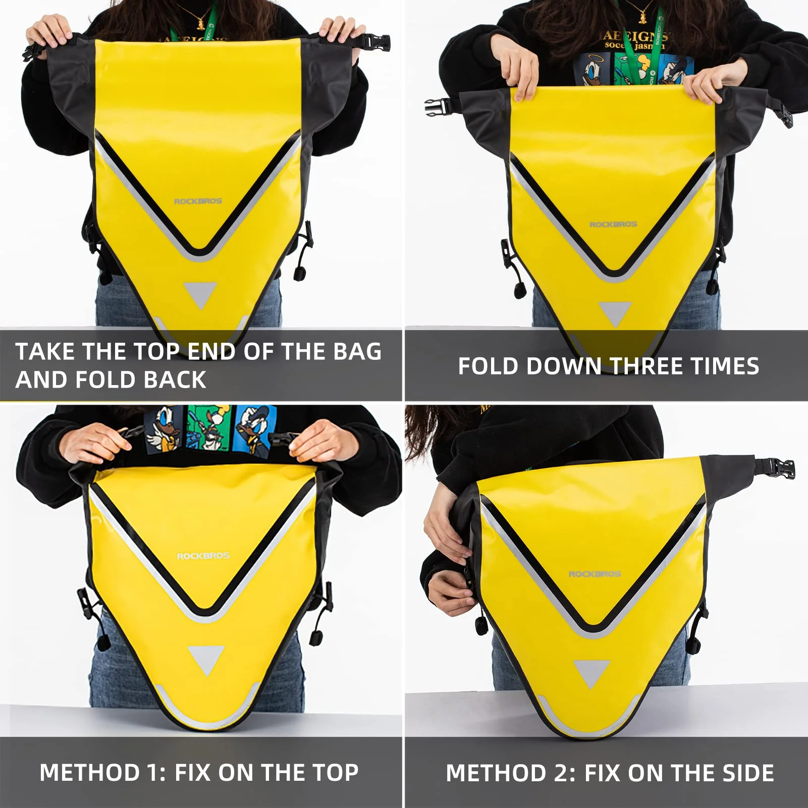 ROCKBROS 20L Triangle Waterproof Bike Rear Rack Pannier Bag for Grocery Touring Cycling - Image 15