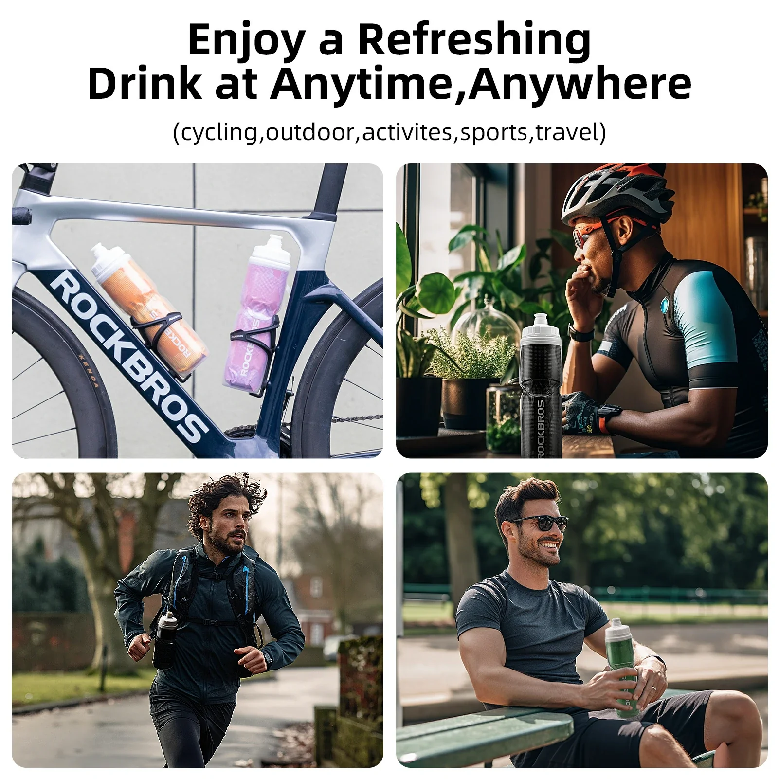 ROCKBROS 24OZ Insulated Bike Water Bottle - Image 19