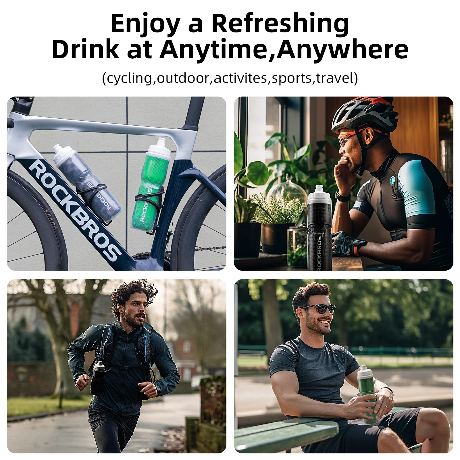 ROCKBROS 24OZ Insulated Bike Water Bottle - Image 20