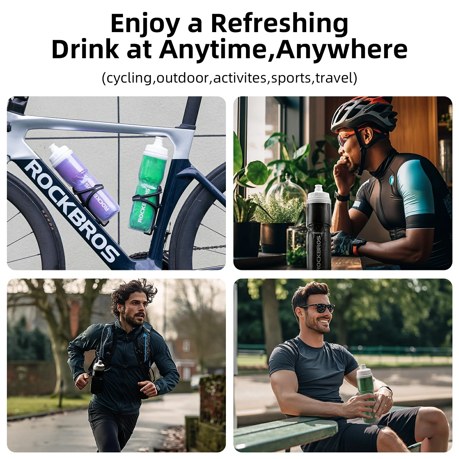 ROCKBROS 24OZ Insulated Bike Water Bottle - Image 21