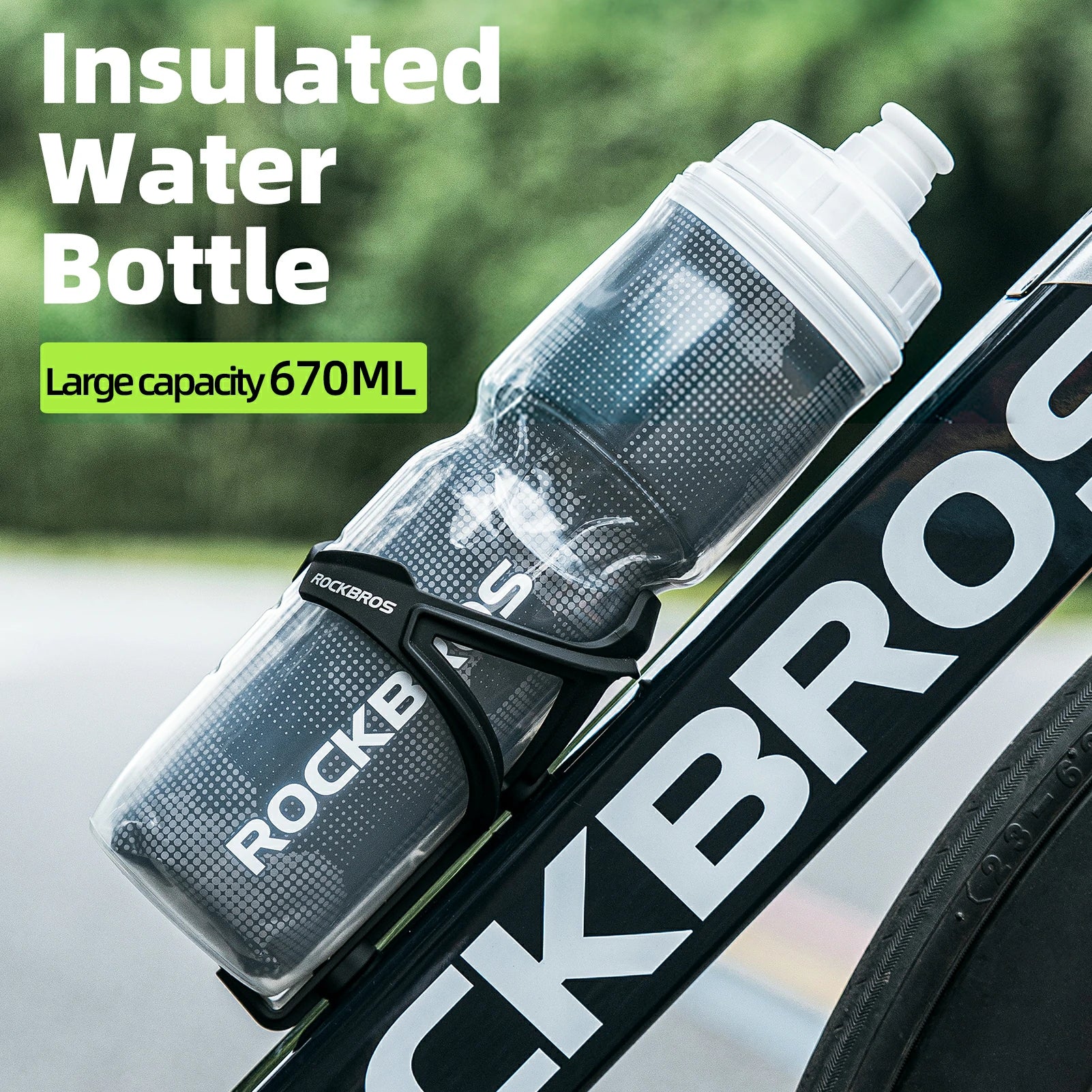 ROCKBROS 24OZ Insulated Bike Water Bottle - Image 23