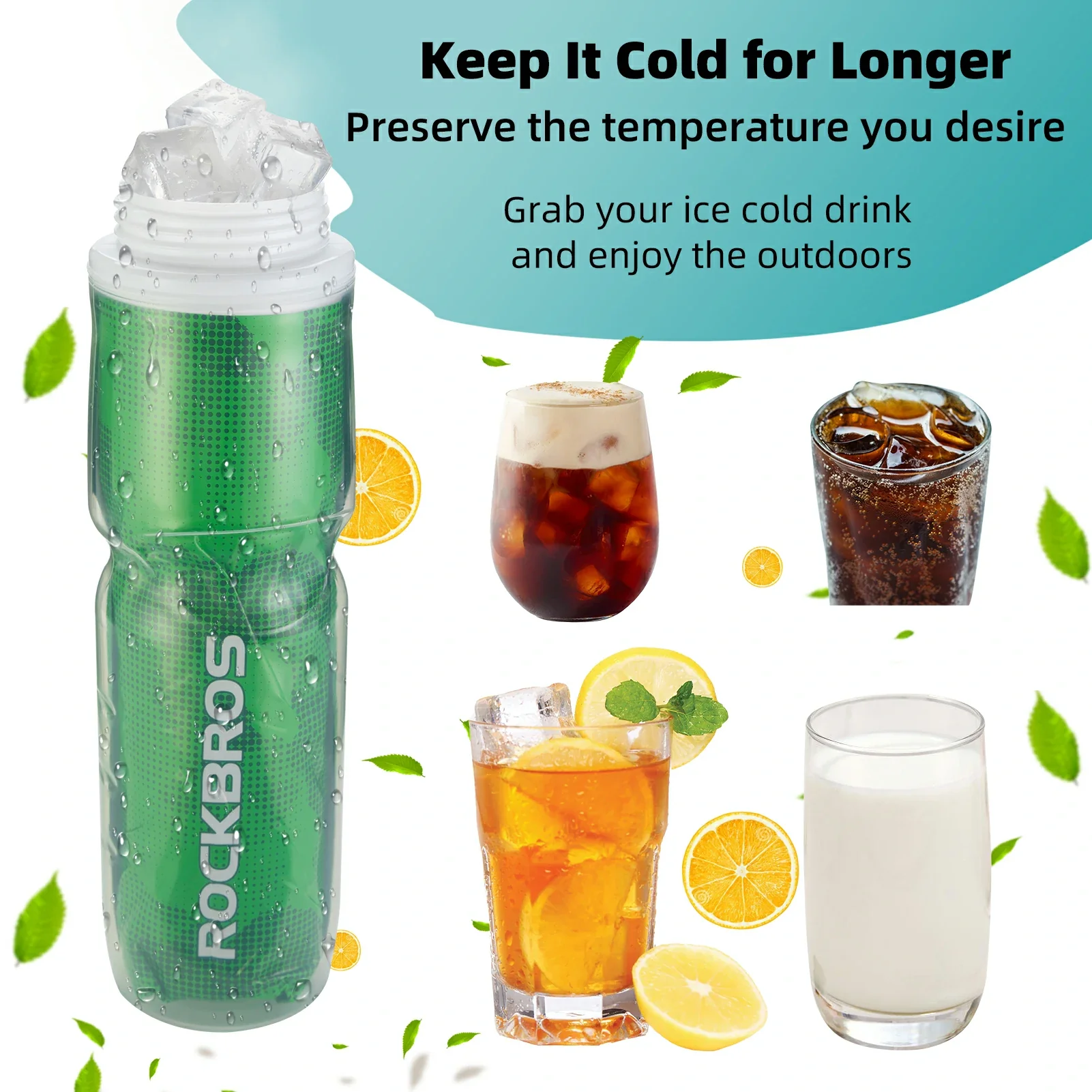 ROCKBROS 24OZ Insulated Bike Water Bottle - Image 6