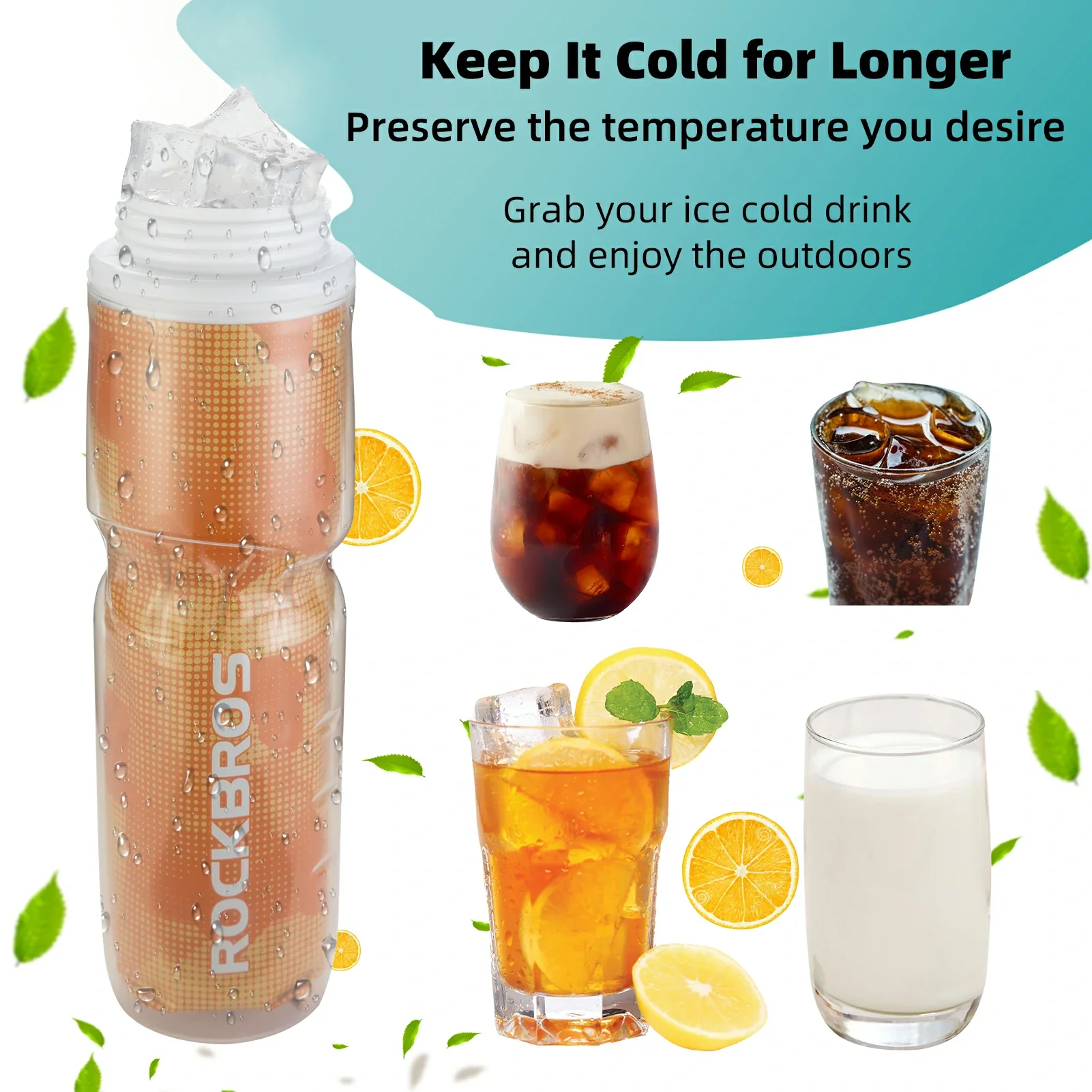 ROCKBROS 24OZ Insulated Bike Water Bottle - Image 9