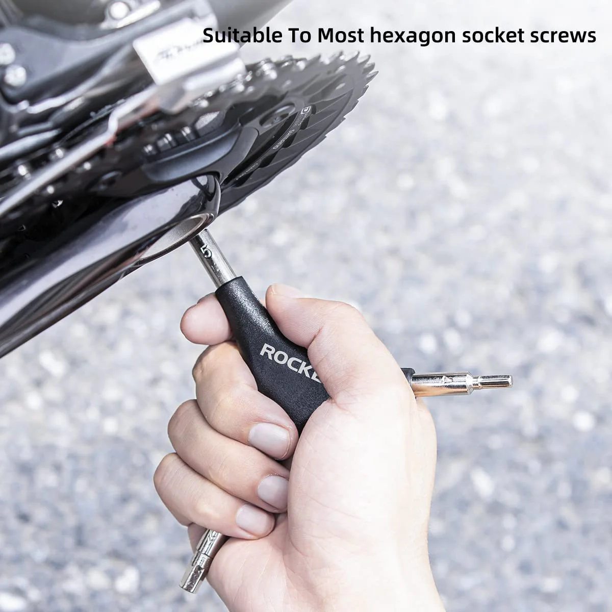 ROCKBROS 3-in-1 Allen Hex Wrench Set, 4/5/6mm Sizes, Black Silver, Steel and PVC - Image 6