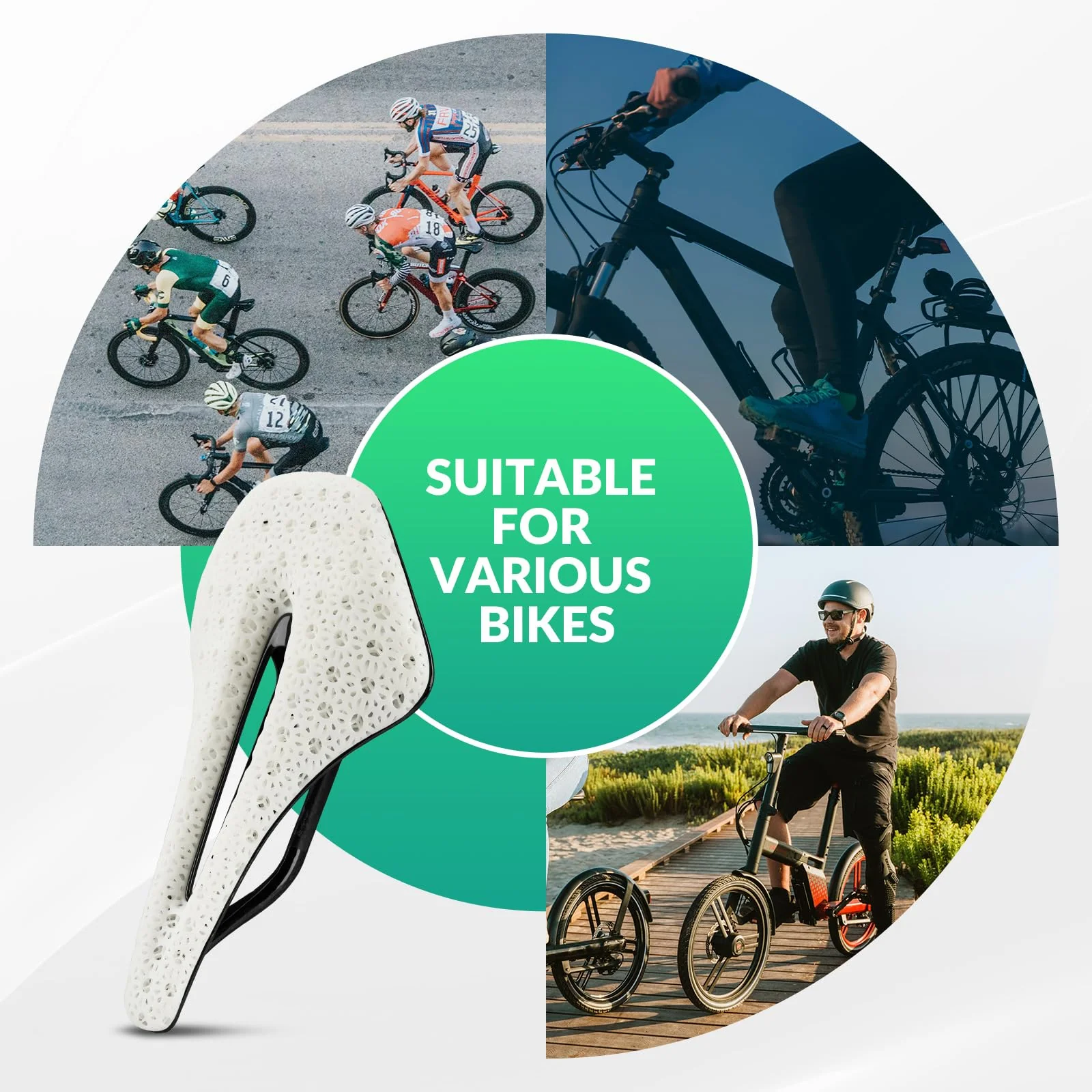 ROCKBROS 3D Printed Carbon Bike Saddle Ergonomic Ultralight Seat - Image 14