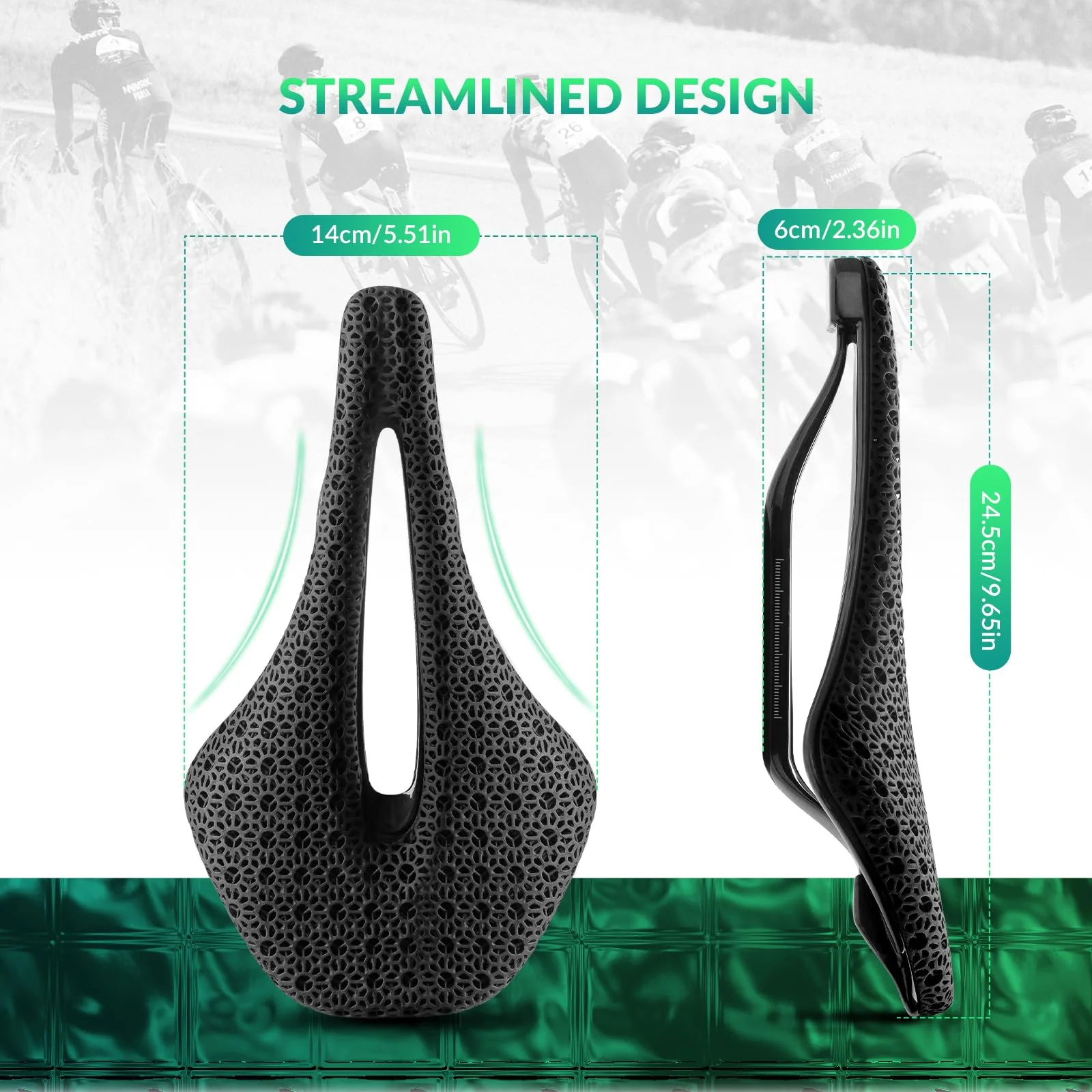ROCKBROS 3D Printed Carbon Bike Saddle Ergonomic Ultralight Seat - Image 16