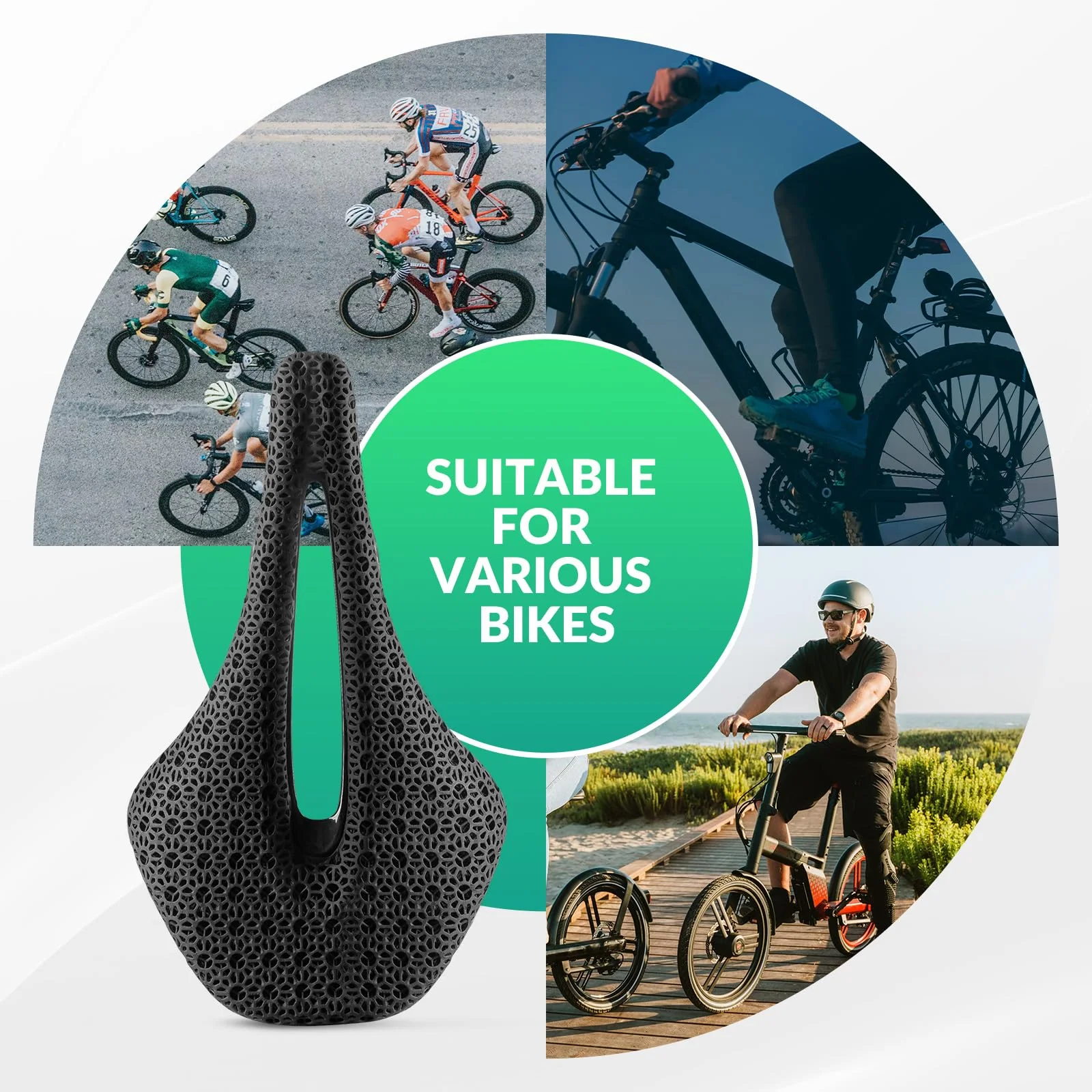 ROCKBROS 3D Printed Carbon Bike Saddle Ergonomic Ultralight Seat - Image 19