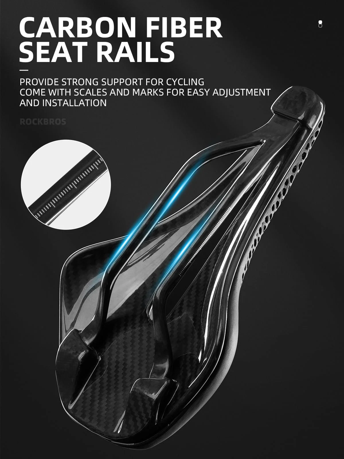 ROCKBROS 3D Printed Carbon Bike Saddle Ergonomic Ultralight Seat - Image 21
