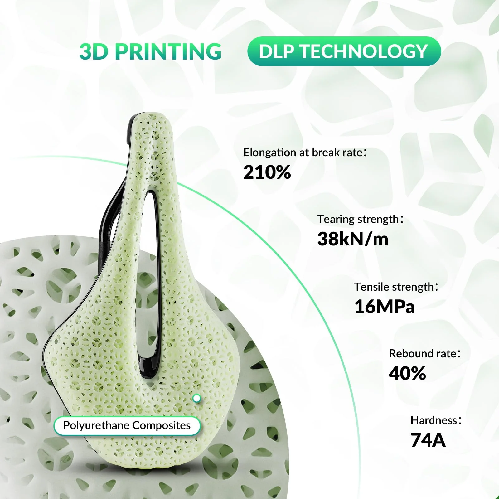 ROCKBROS 3D Printed Carbon Bike Saddle Ergonomic Ultralight Seat - Image 6