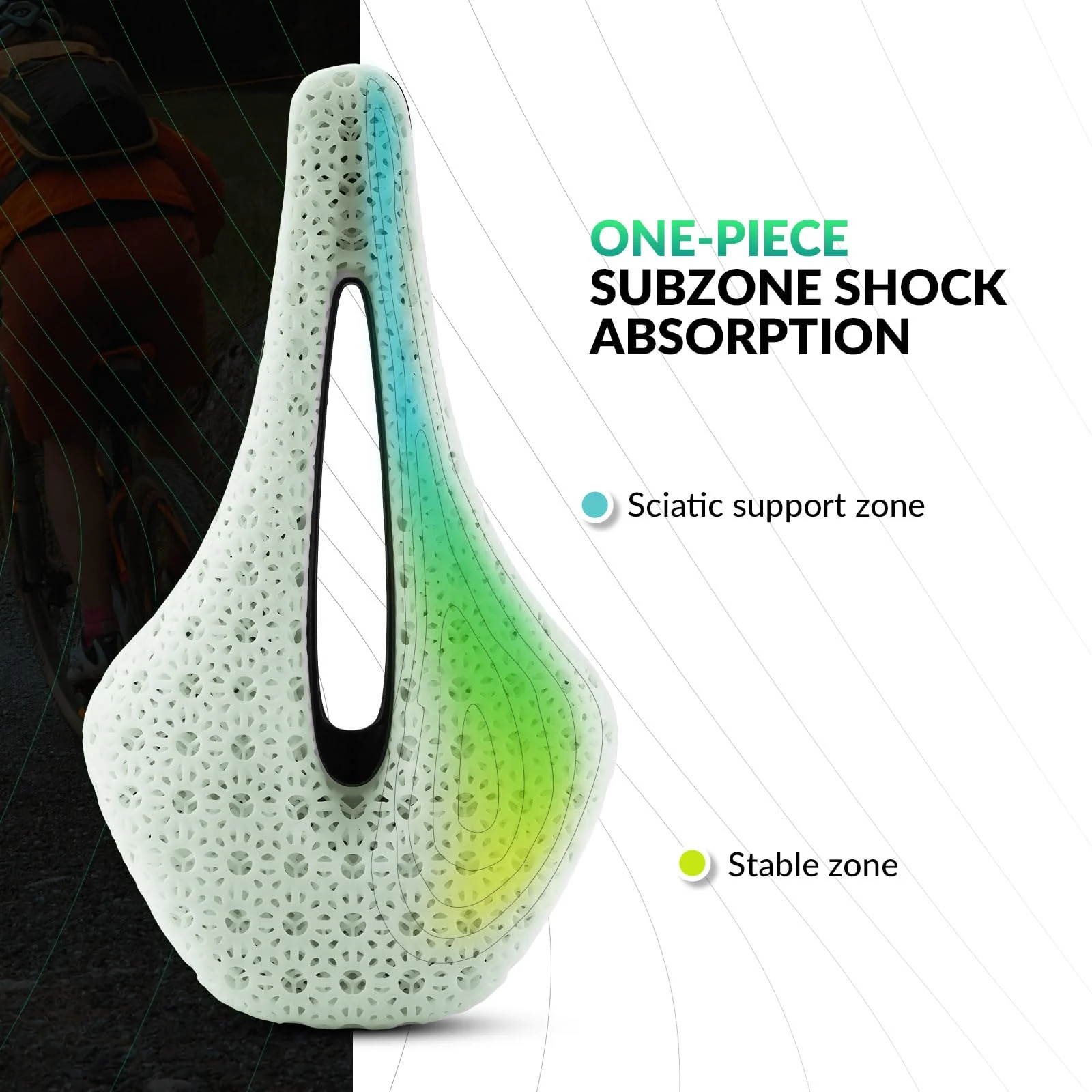 ROCKBROS 3D Printed Carbon Bike Saddle Ergonomic Ultralight Seat - Image 8