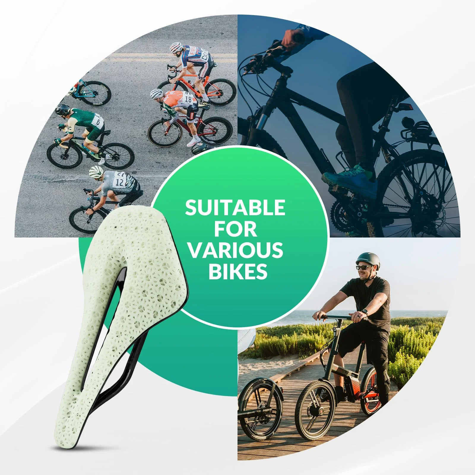 ROCKBROS 3D Printed Carbon Bike Saddle Ergonomic Ultralight Seat - Image 9