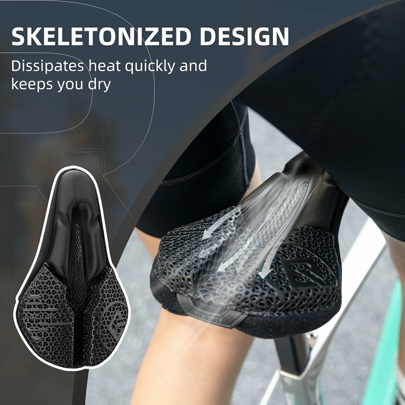 ROCKBROS 3D Printing Cushion Bike Seat Cover - Image 5