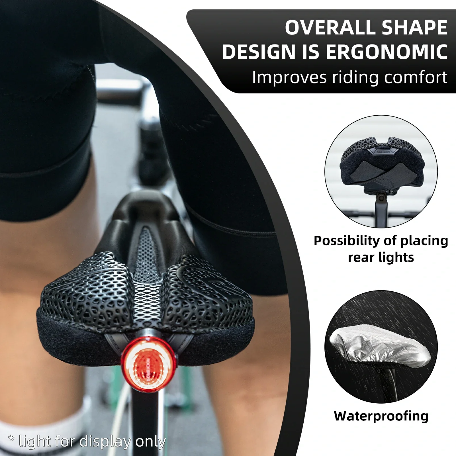 ROCKBROS 3D Printing Cushion Bike Seat Cover - Image 6