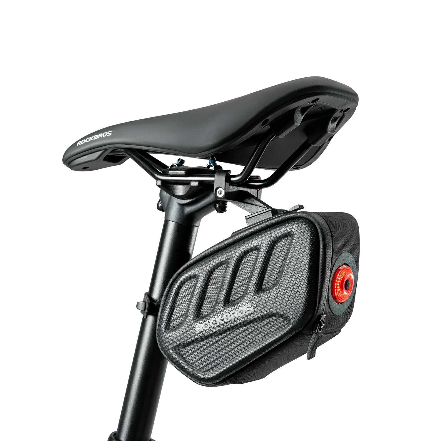 ROCKBROS 3D Shell Saddle Bike Seat Bag with Light Tail