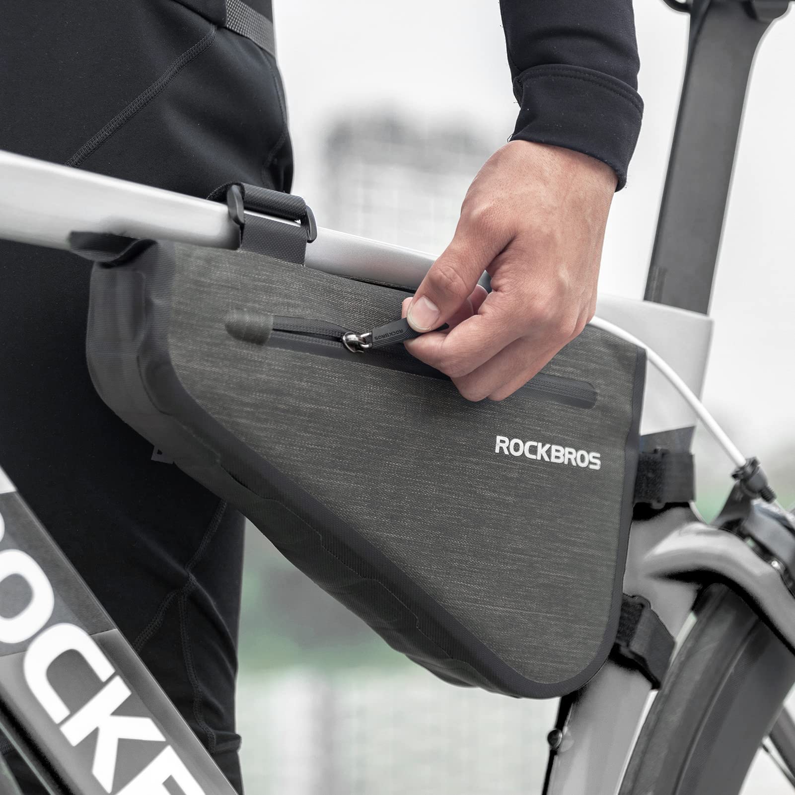 ROCKBROS 5-8L Waterproof Bike Frame Bag Large Triangle Bikepacking Storage Bag for Bicycles - Image 9