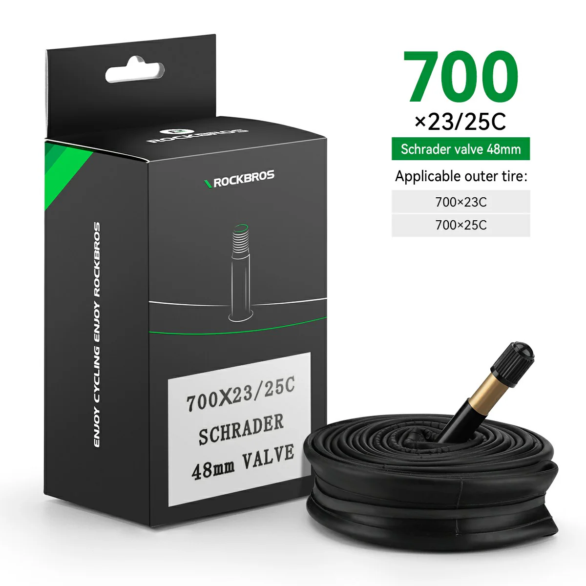 ROCKBROS 700X23/25/28/35C Road Bike Inner Tube 48mm Presta/Schrader Valve High Self Sealing Butyl Rubber - Image 3