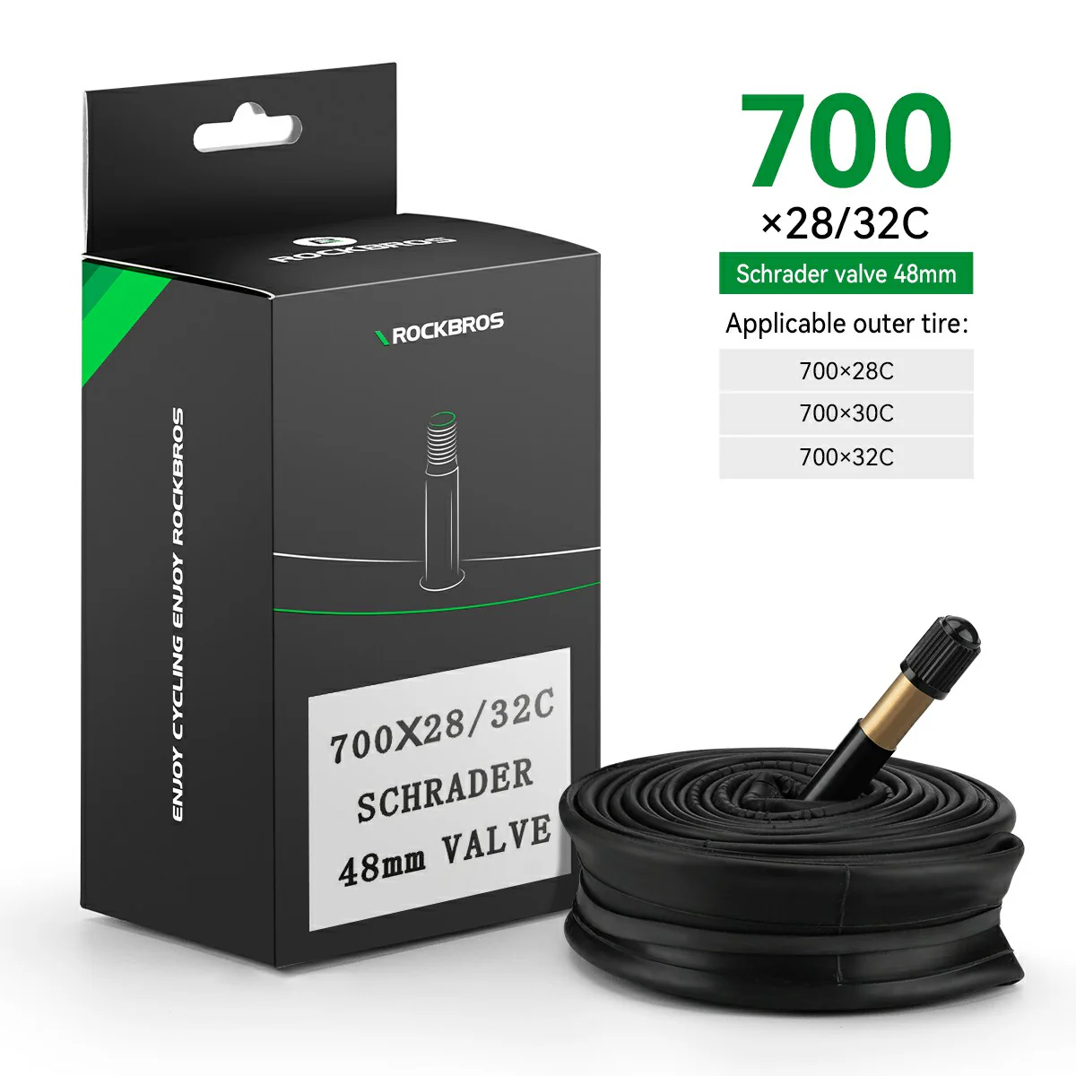ROCKBROS 700X23/25/28/35C Road Bike Inner Tube 48mm Presta/Schrader Valve High Self Sealing Butyl Rubber - Image 5