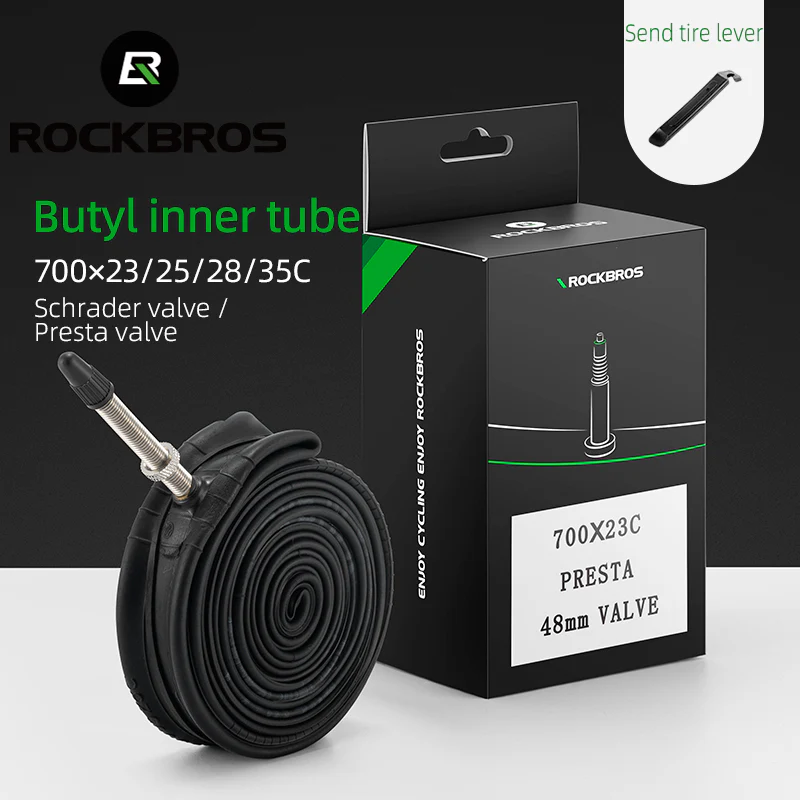 ROCKBROS 700X23/25/28/35C Road Bike Inner Tube 48mm Presta/Schrader Valve High Self Sealing Butyl Rubber - Image 9