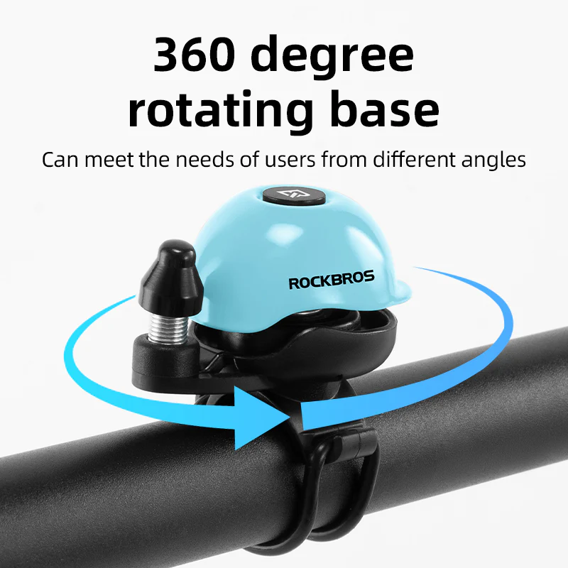 ROCKBROS 80DB Bike Bell Aluminum Alloy Helmet-Shaped Fits 22-34mm Handlebars - Image 11