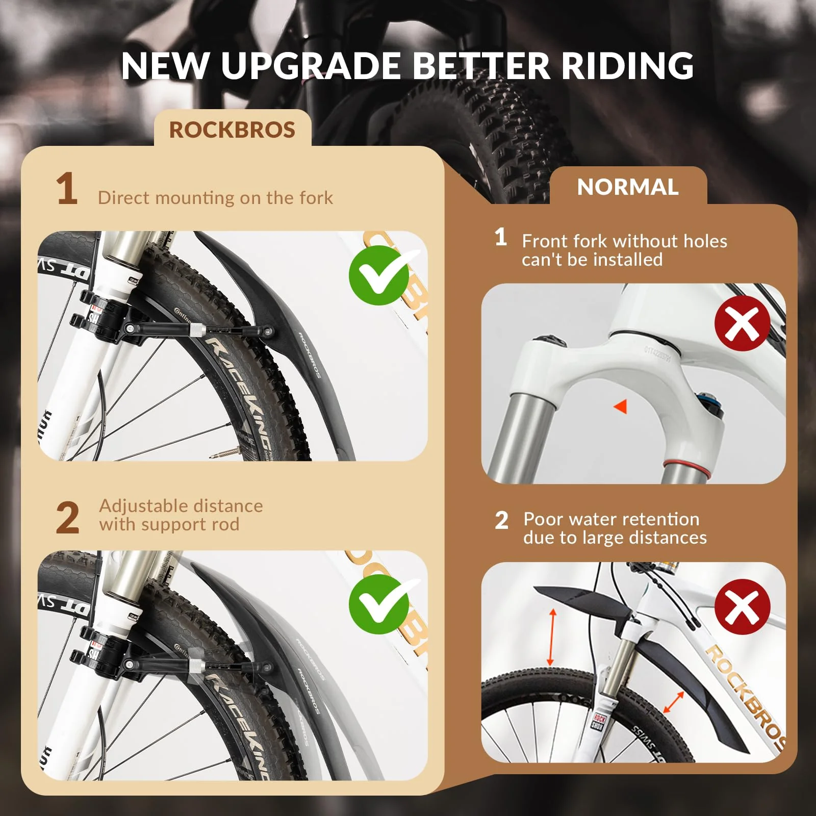 ROCKBROS Adjustable Bike Fender for 26"/27.5"/29" MTB Mud Guards - Image 11