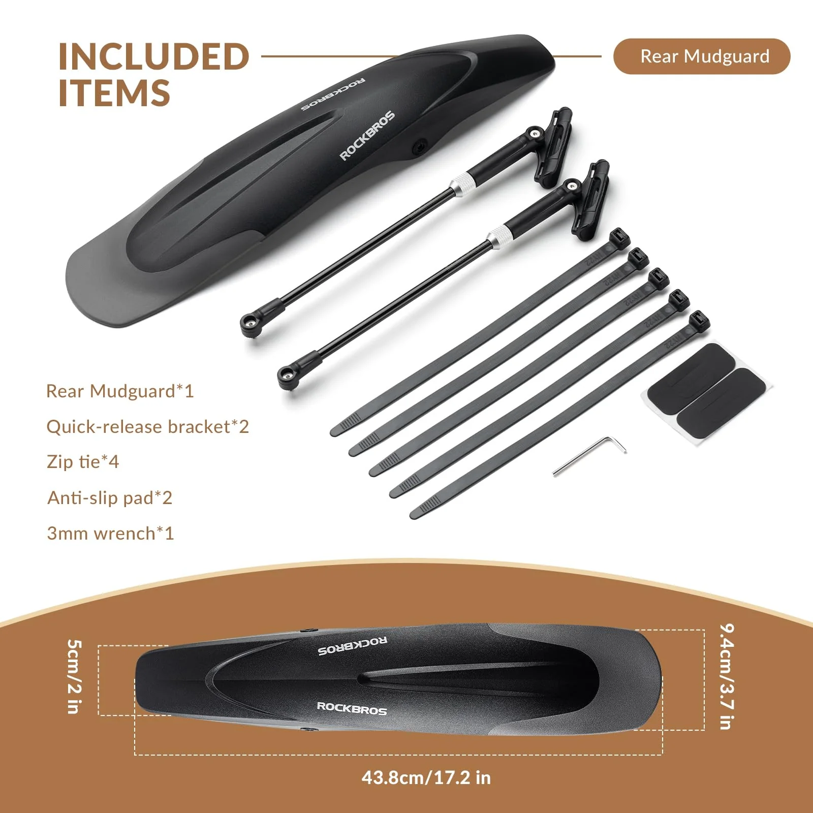 ROCKBROS Adjustable Bike Fender for 26"/27.5"/29" MTB Mud Guards - Image 12