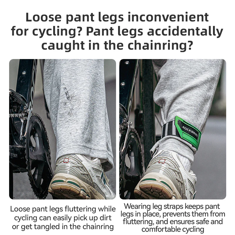ROCKBROS Anti-Roll Chain Riding Leg Straps Adjustable Reflective - Image 5