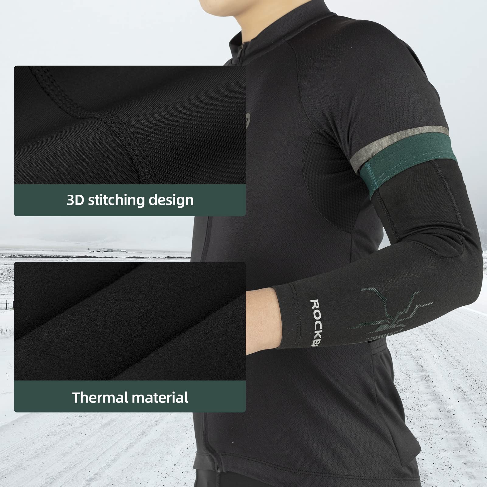 ROCKBROS Arm Sleeves Cycling Arm Warmers with Ultimate Warmth Moisture-Wicking Flexible - Image 10