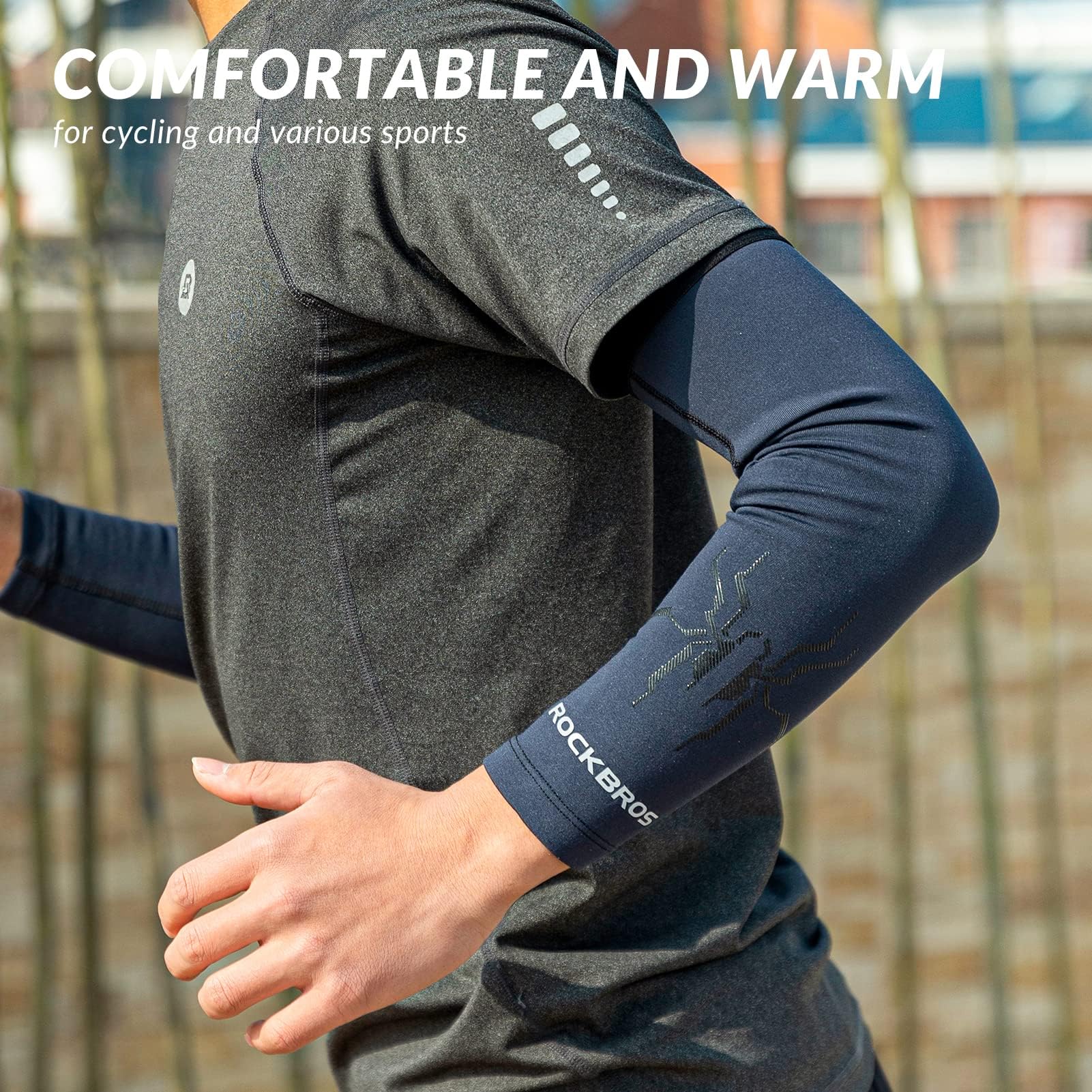 ROCKBROS Arm Sleeves Cycling Arm Warmers with Ultimate Warmth Moisture-Wicking Flexible - Image 7