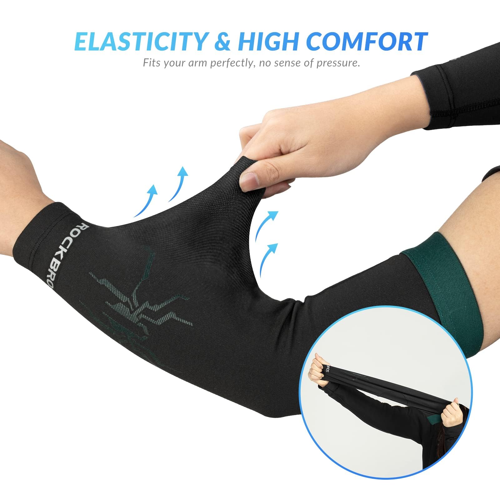 ROCKBROS Arm Sleeves Cycling Arm Warmers with Ultimate Warmth Moisture-Wicking Flexible - Image 9