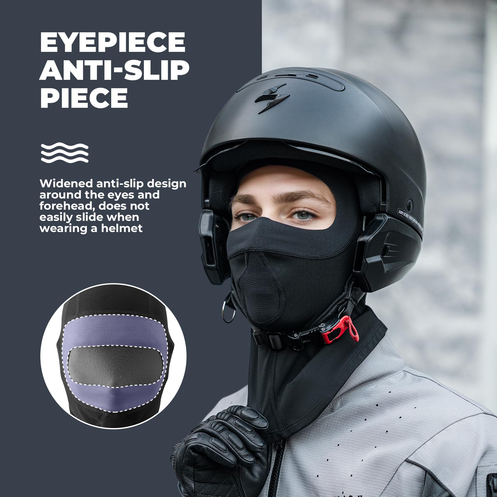ROCKBROS Balaclava Ski Mask, Thermal Full Face Cover, Windproof Neck Warmer - Image 5