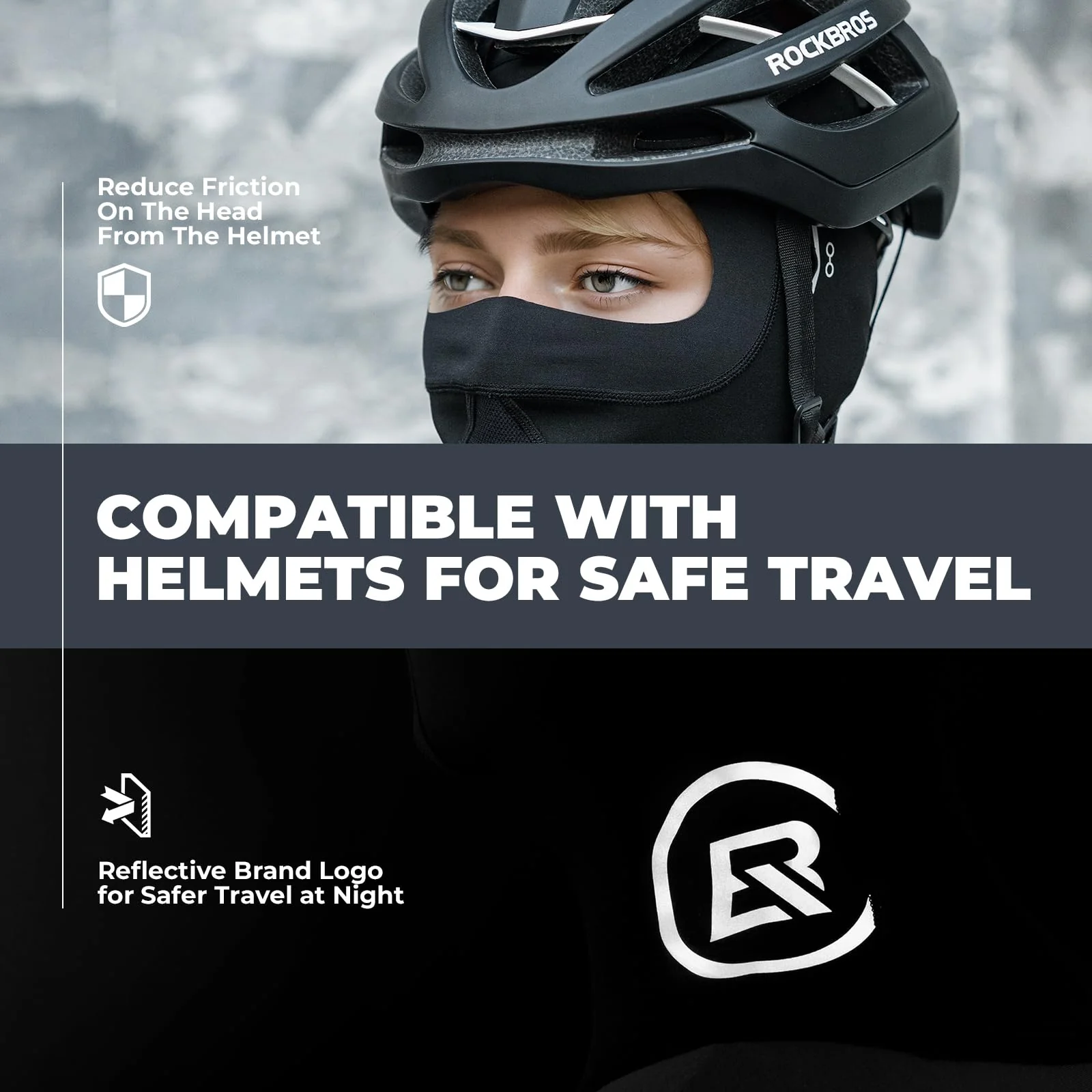 ROCKBROS Balaclava Ski Mask, Thermal Full Face Cover, Windproof Neck Warmer - Image 7