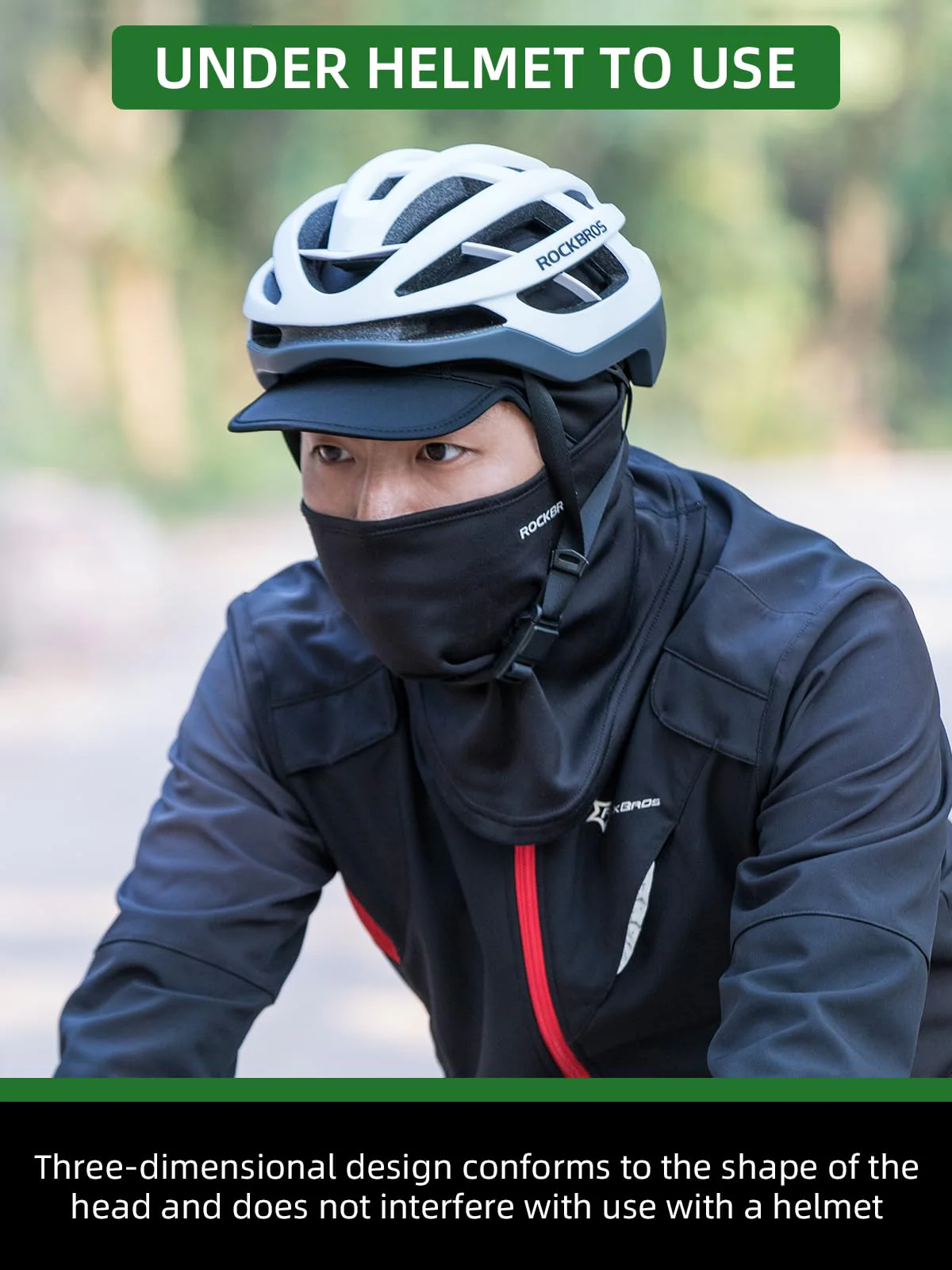 ROCKBROS Balaclava Thermal Full Face Ski Mask with Brim Windproof Neck Warmer - Image 5