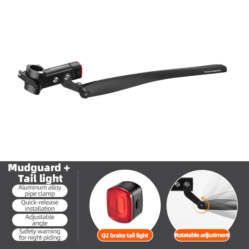 ROCKBROS Bicycle Front and Rear Fender Set - Quick Release, Adjustable - Image 6
