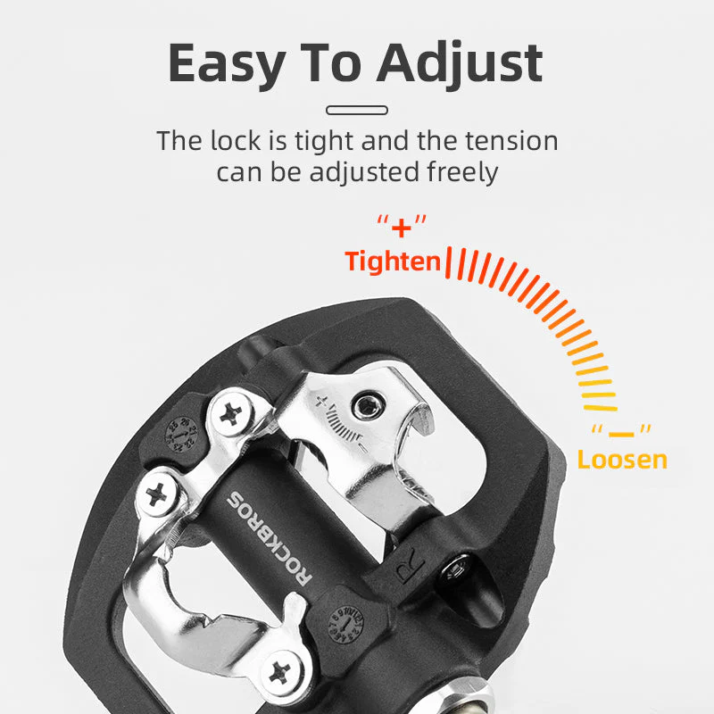ROCKBROS SPD Dual-Purpose Bike Pedals - Compatible with Shimano MTB/Road - Image 3