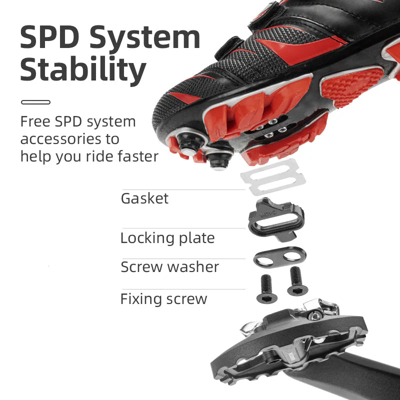ROCKBROS SPD Dual-Purpose Bike Pedals - Compatible with Shimano MTB/Road - Image 4