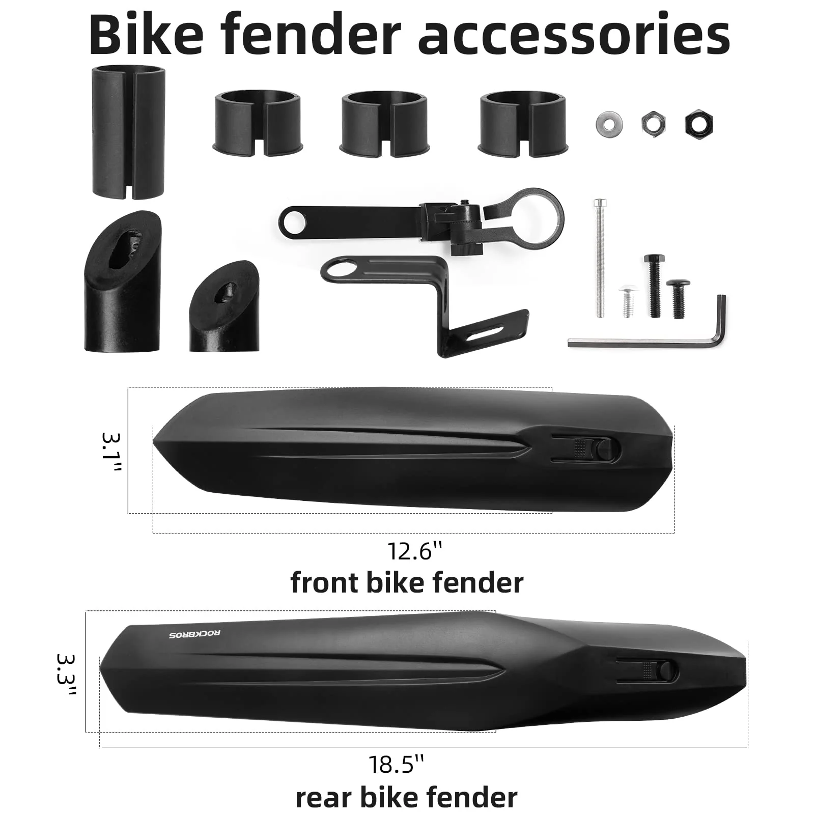 ROCKBROS Bike Adjustable MTB Fenders Mudguard Rear Fenders Cycling Mud Guard - Image 5
