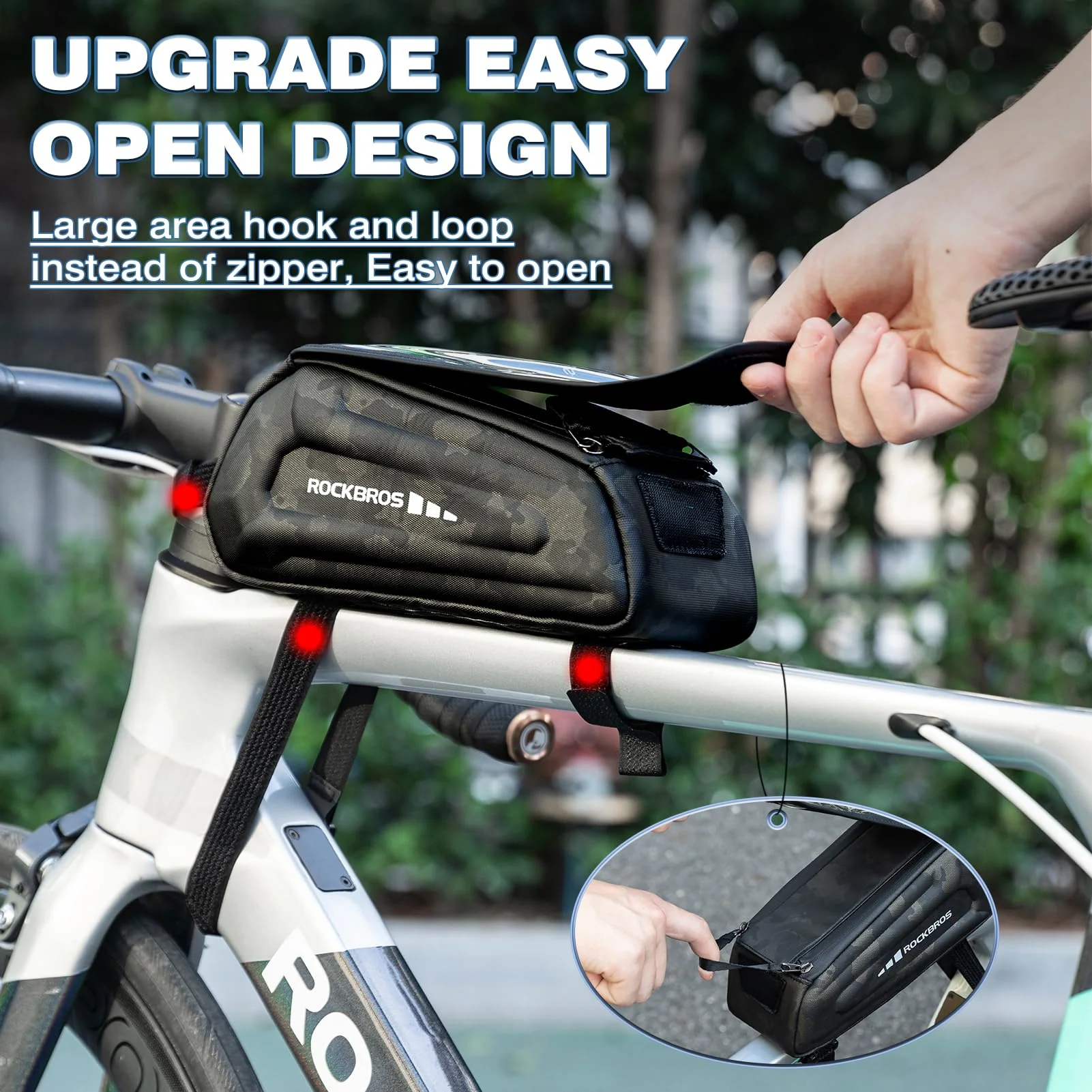 ROCKBROS Bike Bag Under 6.8” Bicycle Accessories Pouch, EVA Waterproof - Image 2