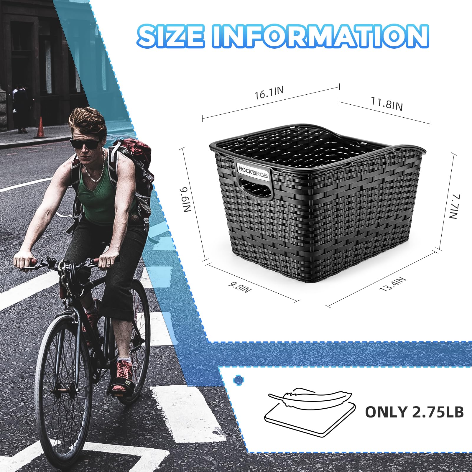 ROCKBROS Bike Basket Rear Durable 30L Lightweight Cargo Basket Easy to Install - Image 5