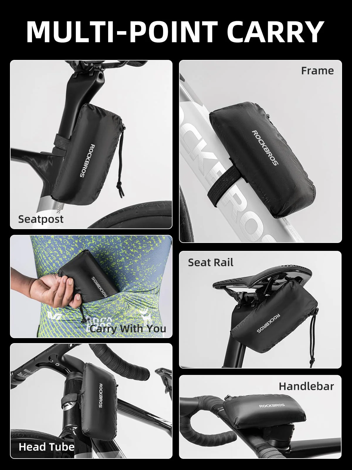 ROCKBROS Bike Cover for 19-27.5 inches Bikes Bike Storage Bag Foldable Storage Bag - Image 4