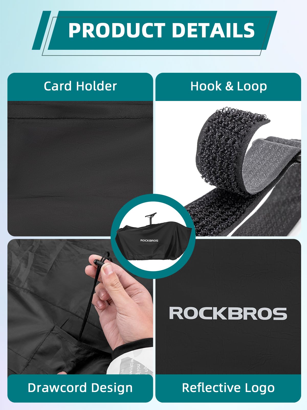 ROCKBROS Bike Cover for 19-27.5 inches Bikes Bike Storage Bag Foldable Storage Bag - Image 6